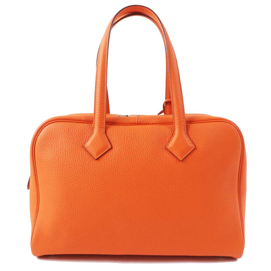 HERMES Boston Duffel bag Taurillon Clemence Orange Victoria 35 Women Used Authentic