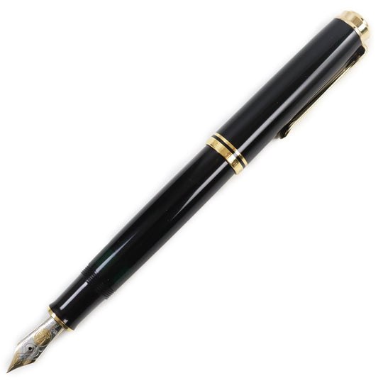 PERIKAN fountain pen Nib: K18 Black gold Sovereign M800 mens Used Authentic
