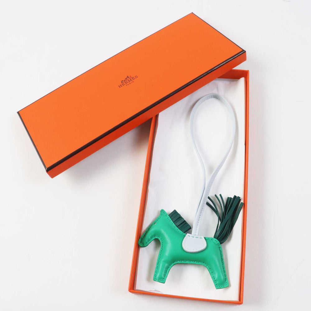 HERMES Bag charm Anyo Miro Mint/Malachite/Blue Brume Rodeo Charm PM Women Used Authentic