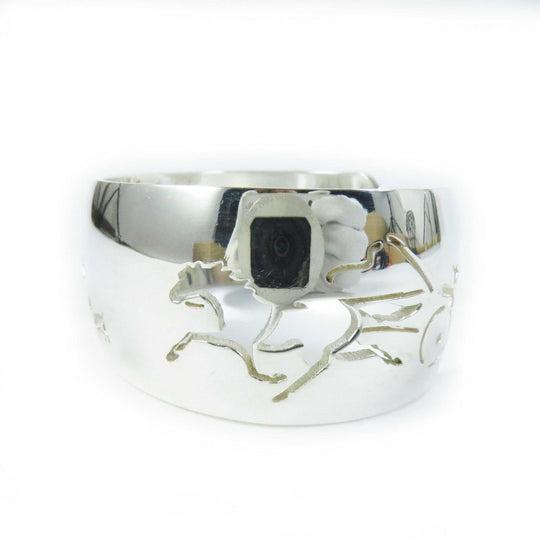 HERMES Bangle SV925 Silver bracelet Carriage motif Women Used Authentic
