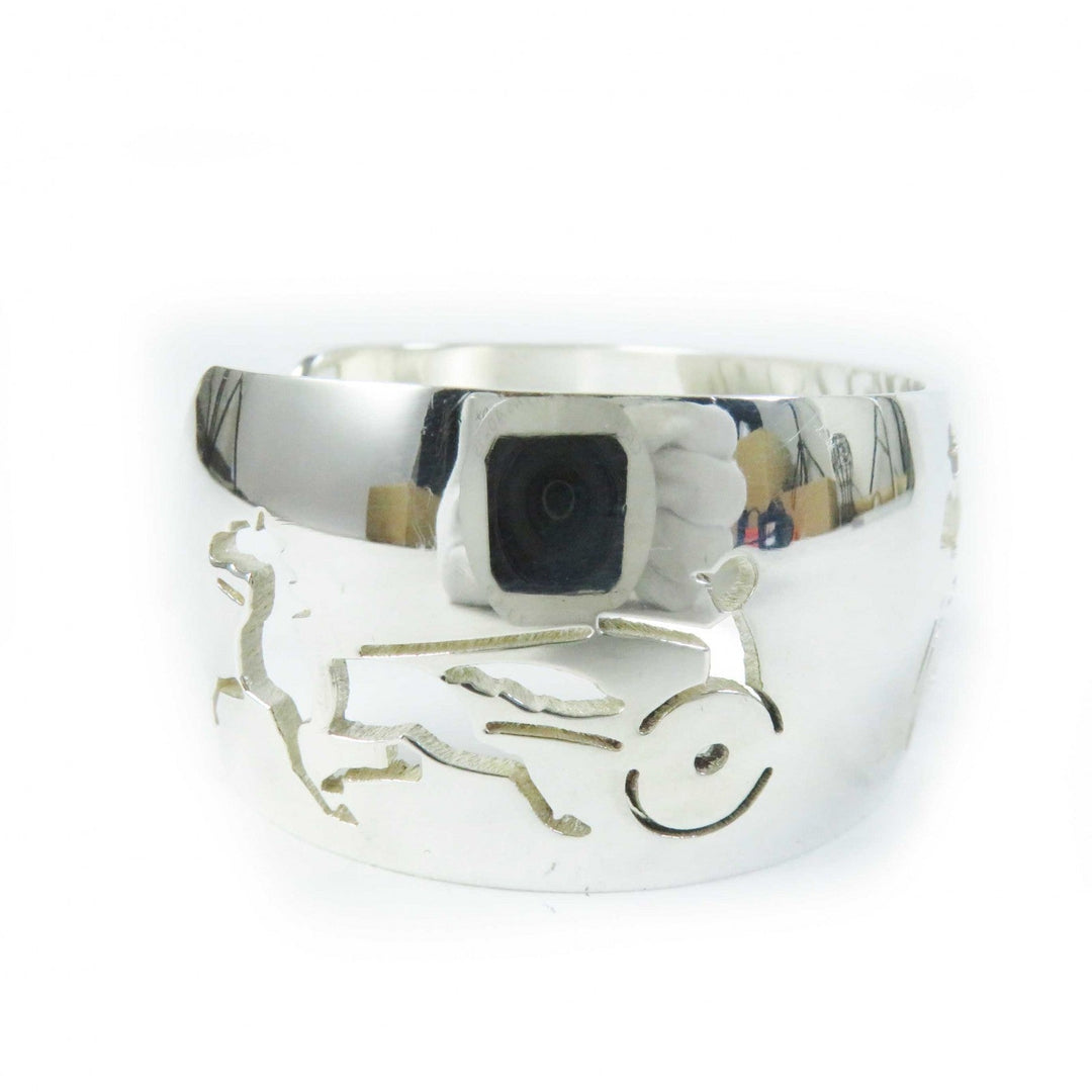 HERMES Bangle SV925 Silver bracelet Carriage motif Women Used Authentic