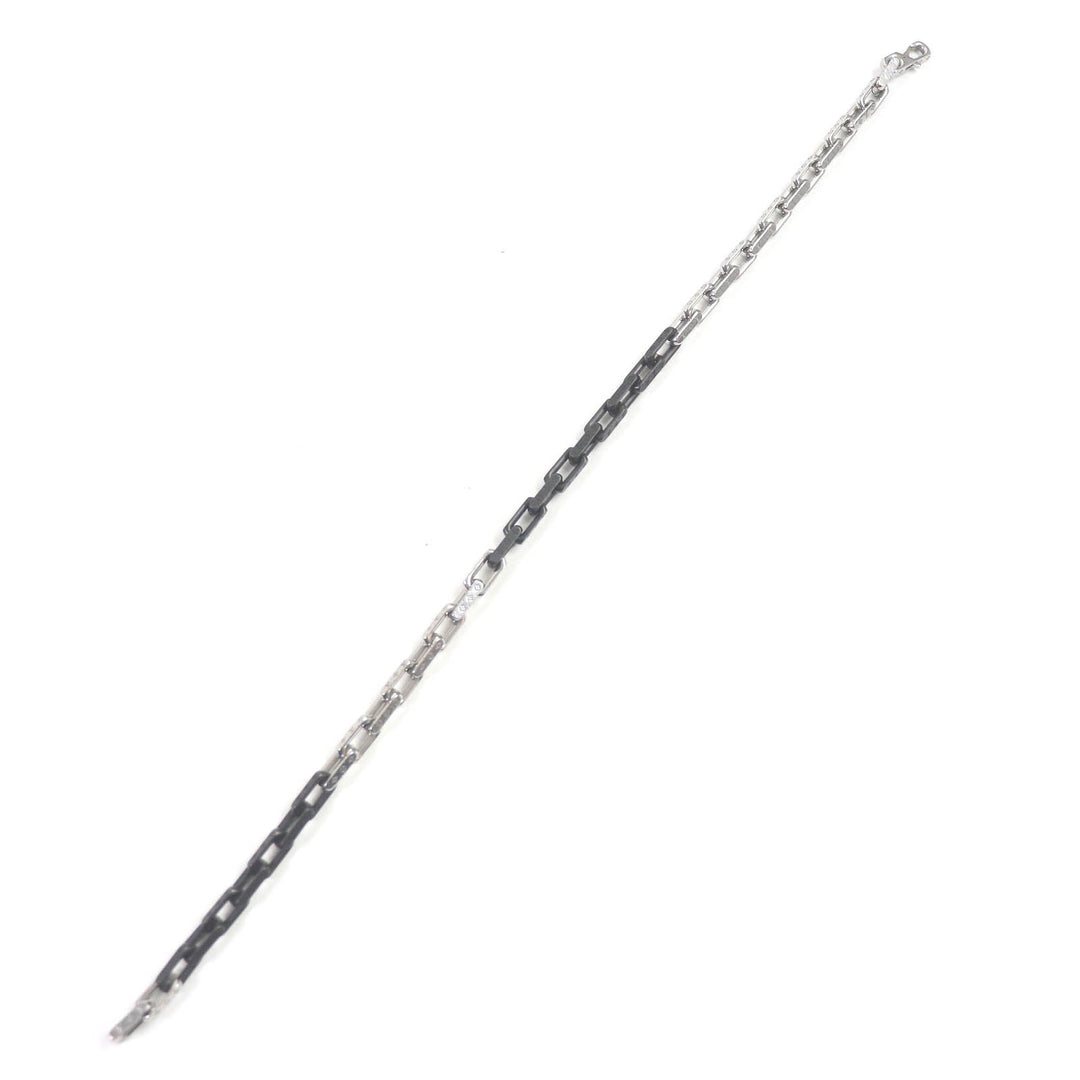 LOUIS VUITTON Necklace M00677 metal Silver black mens Used Authentic