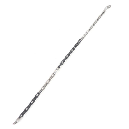 LOUIS VUITTON Necklace M00677 metal Silver black mens Used Authentic