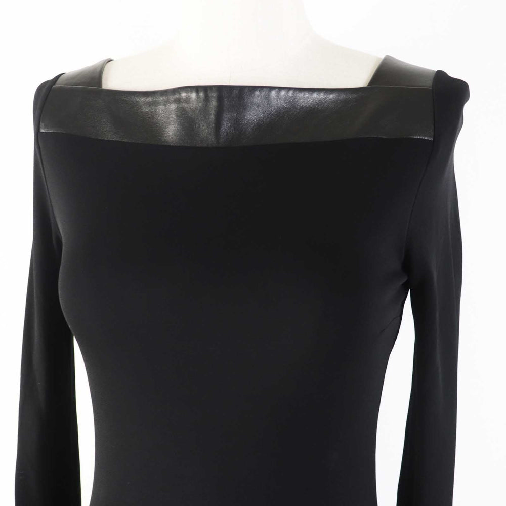 GUCCI one piece 364339 Outer: 100% rayon, Lining: 100% rayon, Leather part: Sheepskin black Women XS Used Authentic