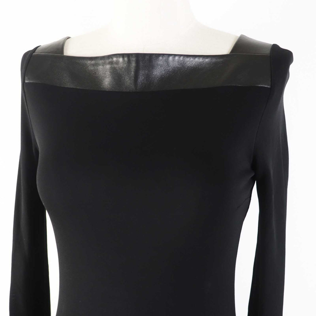 GUCCI one piece 364339 Outer: 100% rayon, Lining: 100% rayon, Leather part: Sheepskin black Women XS Used Authentic