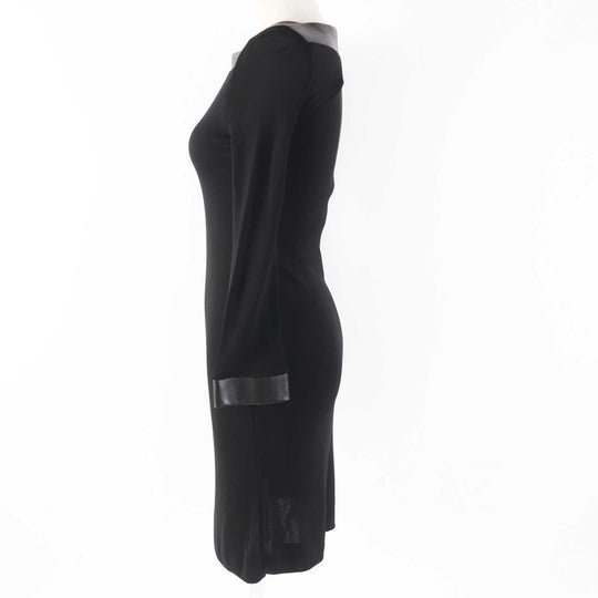 GUCCI one piece 364339 Outer: 100% rayon, Lining: 100% rayon, Leather part: Sheepskin black Women XS Used Authentic