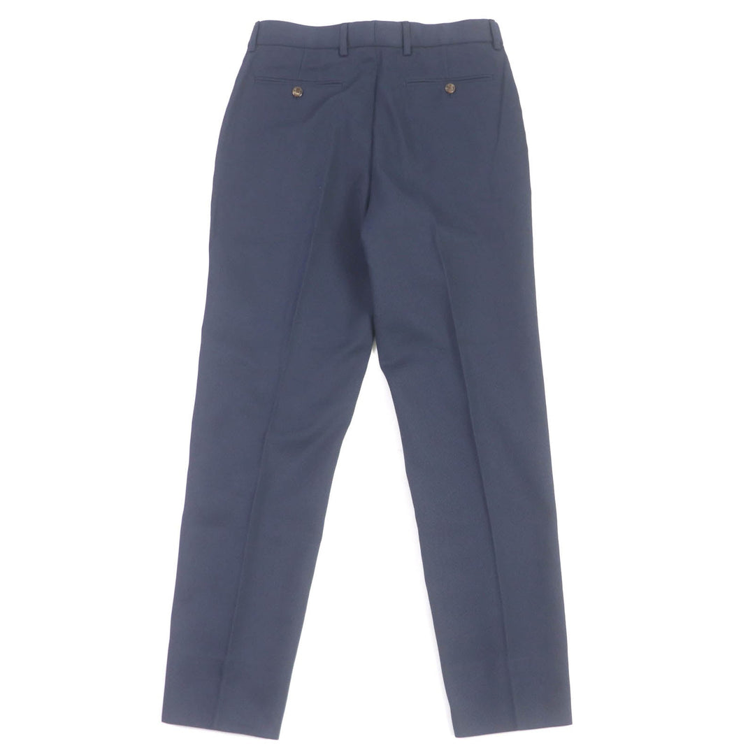 GUCCI slacks 668588 Outer: 100% cotton, Lining: 100% cupra, Part: 46% acrylic, 46% wool, 8% polyester, Part: 100% cowhide Navy mens 46 Used Authentic