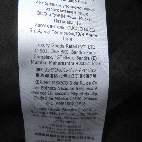 GUCCI slacks 668588 Outer: 100% cotton, Lining: 100% cupra, Part: 46% acrylic, 46% wool, 8% polyester, Part: 100% cowhide Navy mens 46 Used Authentic