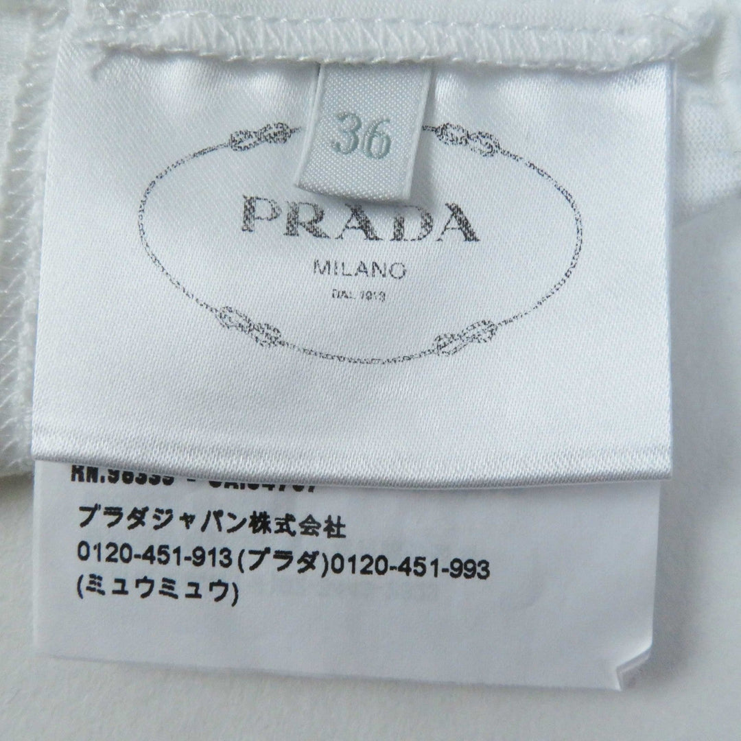 PRADA Tank top P29980 Main: 100% cotton Black White Women 36 Used Authentic