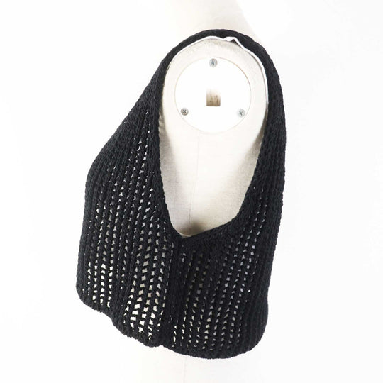 PRADA Tank top P29980 Main: 100% cotton Black White Women 36 Used Authentic