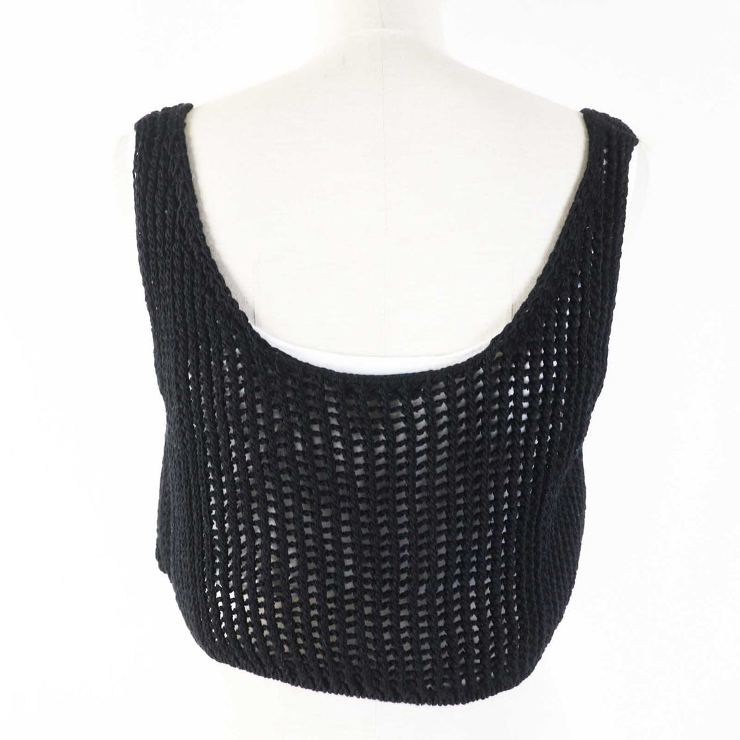 PRADA Tank top P29980 Main: 100% cotton Black White Women 36 Used Authentic