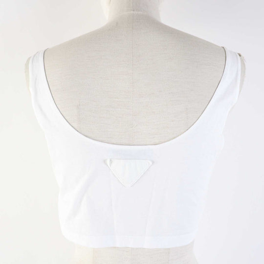 PRADA Tank top P29980 Main: 100% cotton Black White Women 36 Used Authentic