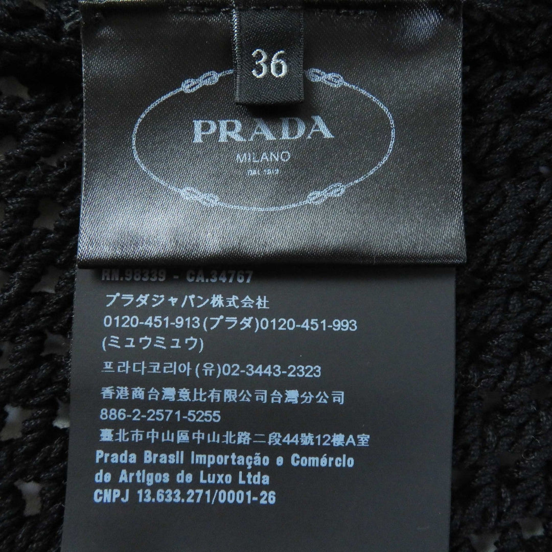 PRADA Tank top P29980 Main: 100% cotton Black White Women 36 Used Authentic