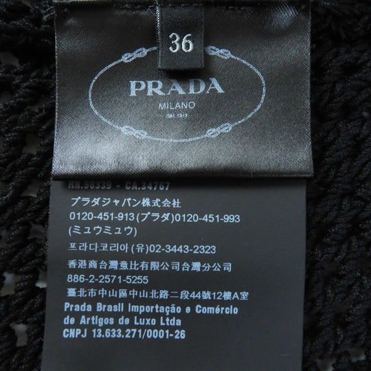 PRADA Tank top P29980 Main: 100% cotton Black White Women 36 Used Authentic