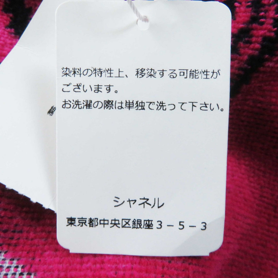 CHANEL towel 19S cotton 100% Navy pink Women Used Authentic
