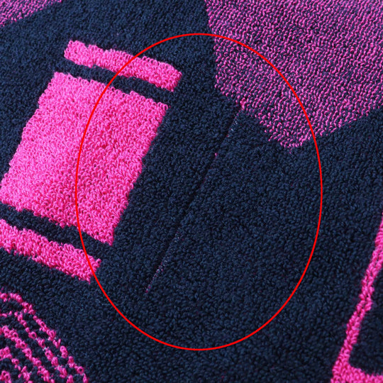 CHANEL towel 19S cotton 100% Navy pink Women Used Authentic