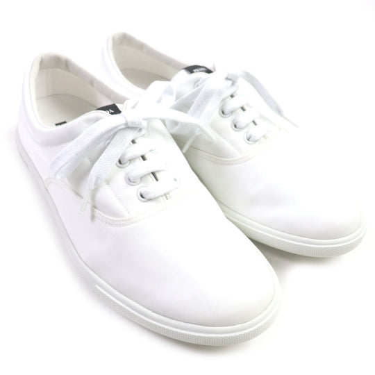 PRADA Low cut sneakers 2EG326 Nylon Leather white mens 5 Used Authentic