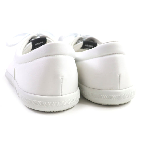 PRADA Low cut sneakers 2EG326 Nylon Leather white mens 5 Used Authentic