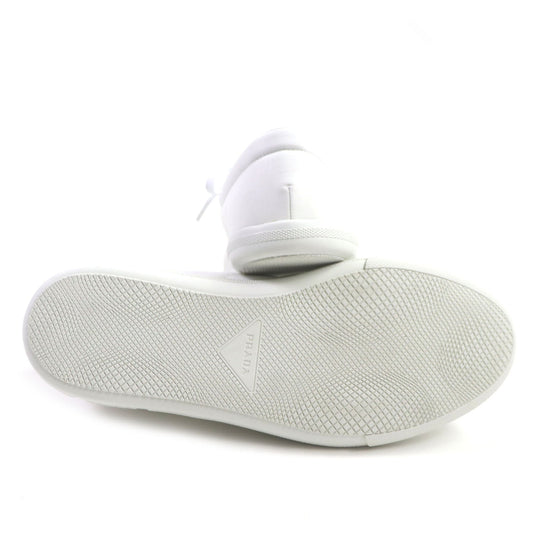PRADA Low cut sneakers 2EG326 Nylon Leather white mens 5 Used Authentic