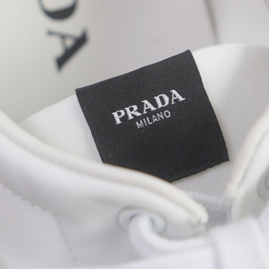 PRADA Low cut sneakers 2EG326 Nylon Leather white mens 5 Used Authentic