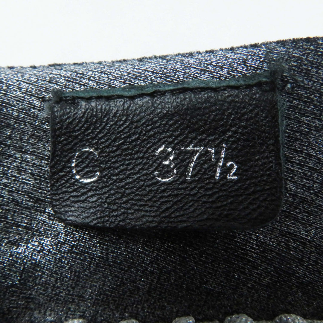 CHANEL sneakers G33070 knitted leather gray 37 1/2