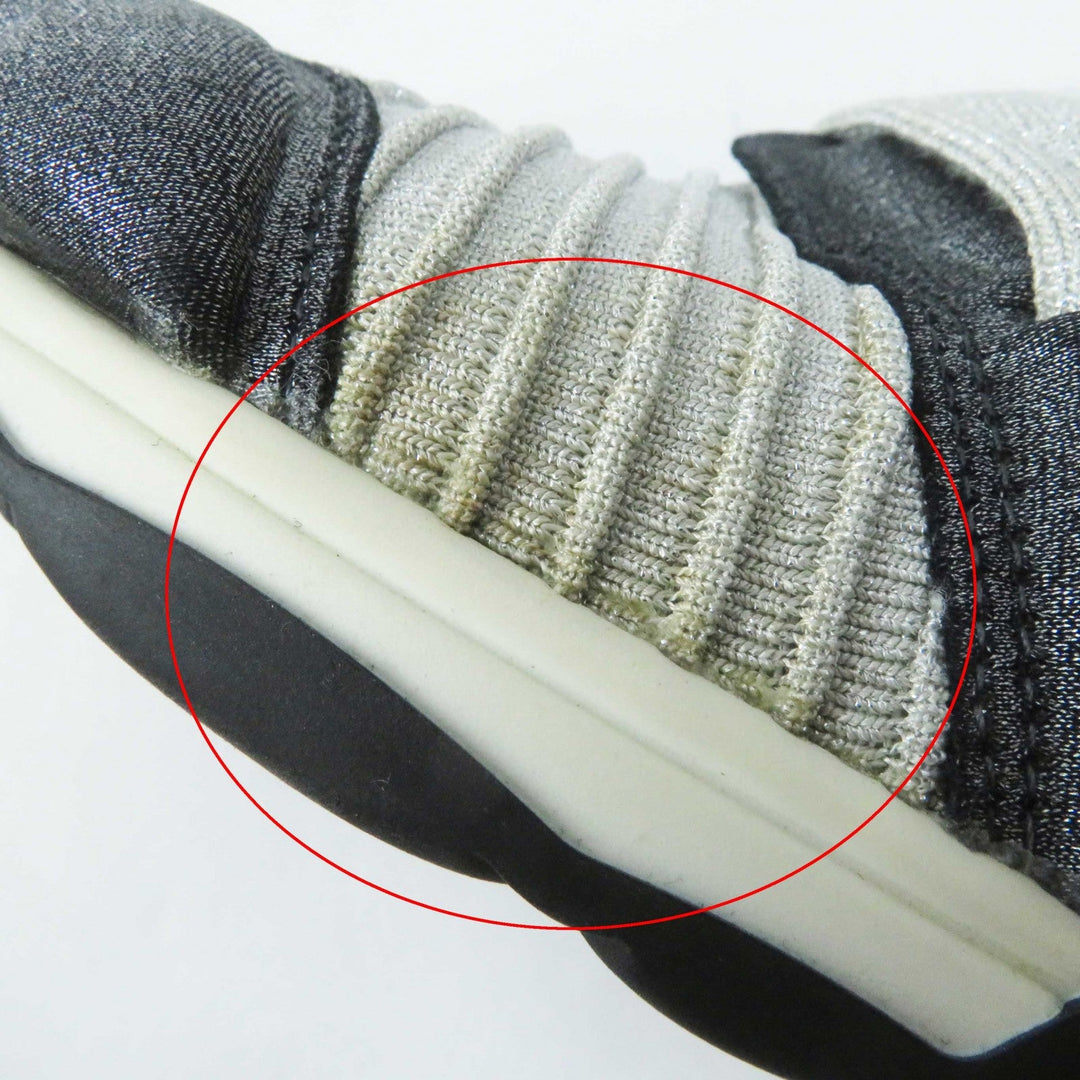 CHANEL sneakers G33070 knitted leather gray 37 1/2