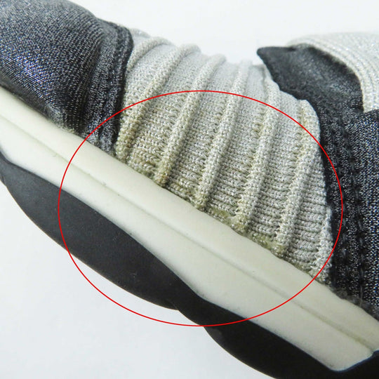 CHANEL sneakers G33070 knitted leather gray 37 1/2
