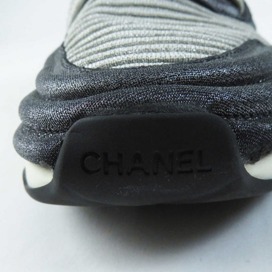 CHANEL sneakers G33070 knitted leather gray 37 1/2