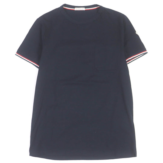 MONCLER Short sleeve T-shirt Main: 100% cotton Navy MAGLIA T-SHIRT mens XS Used Authentic