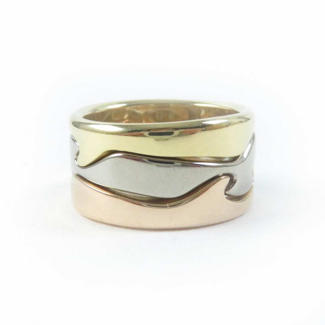 Georg Jensen Ring Main�F750 Gold Silver Pink Gold Fusion ring Women 50 Used Authentic