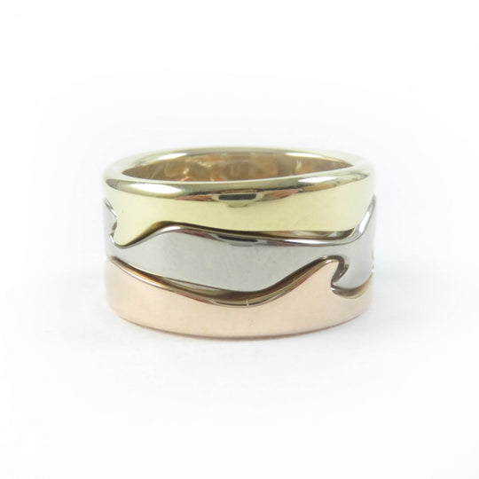 Georg Jensen Ring Main�F750 Gold Silver Pink Gold Fusion ring Women 50 Used Authentic