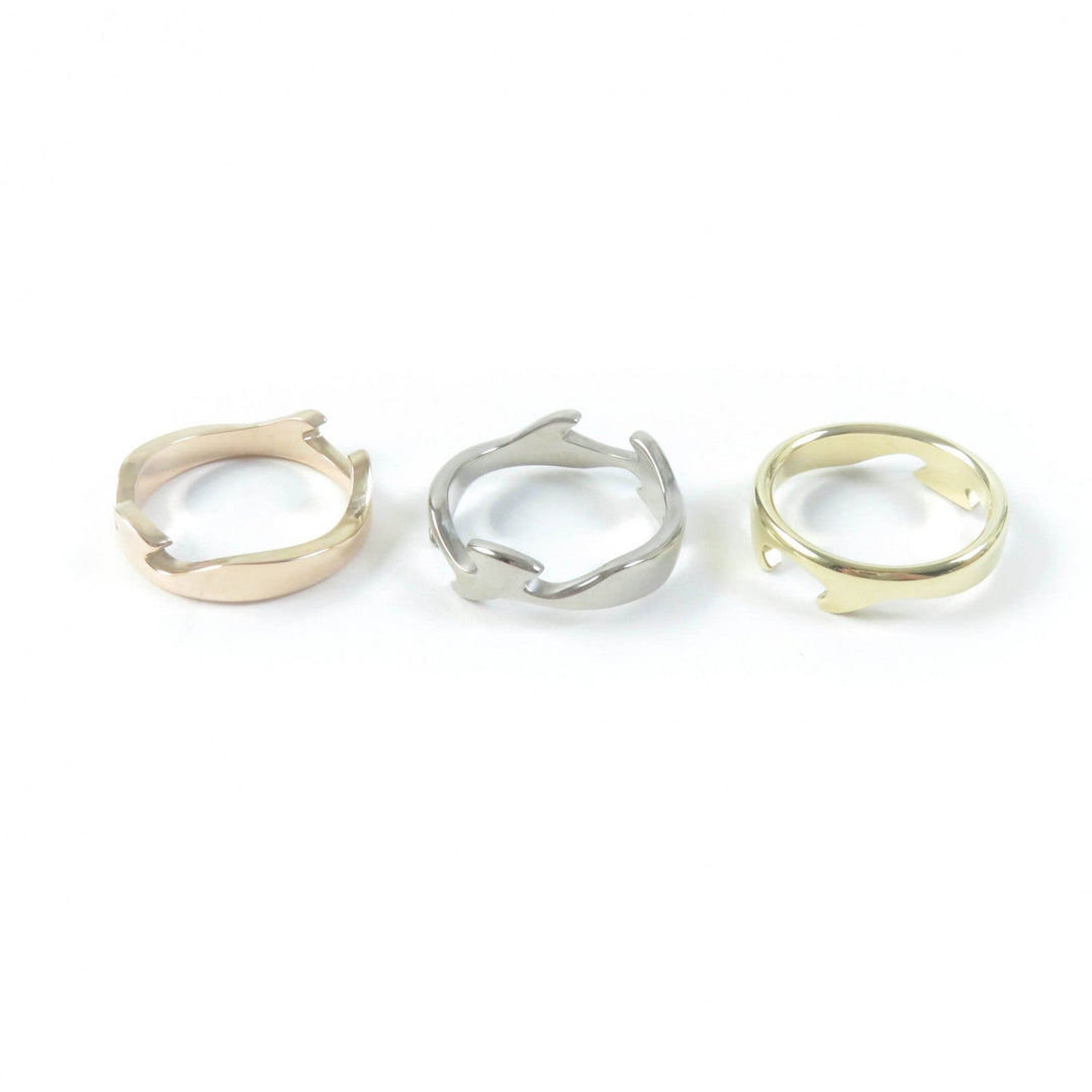 Georg Jensen Ring Main�F750 Gold Silver Pink Gold Fusion ring Women 50 Used Authentic