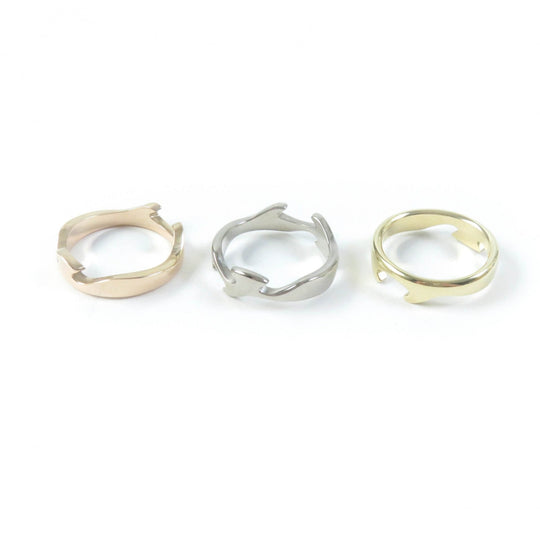 Georg Jensen Ring Main�F750 Gold Silver Pink Gold Fusion ring Women 50 Used Authentic