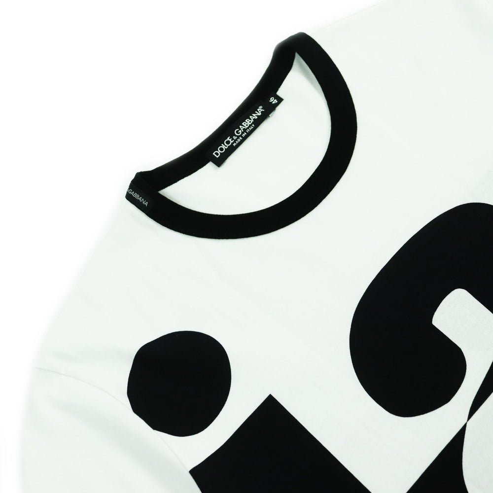 DOLCE&GABBANA Short sleeve T-shirt G8GX8T Main: 100% cotton White black mens 46 Used Authentic