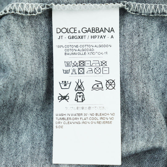 DOLCE&GABBANA Short sleeve T-shirt G8GX8T Main: 100% cotton White black mens 46 Used Authentic