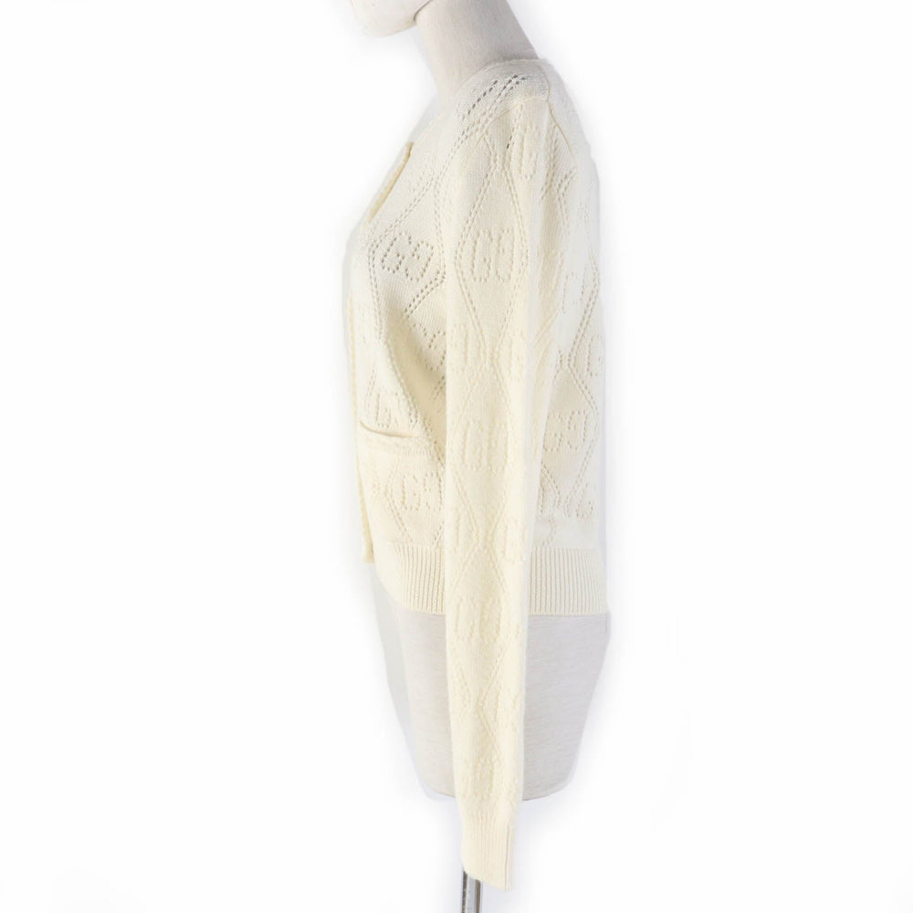 GUCCI cardigan 642117 Main: 100% wool Ivory Women XS Used Authentic