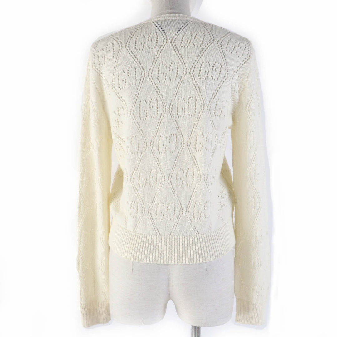GUCCI cardigan 642117 Main: 100% wool Ivory Women XS Used Authentic