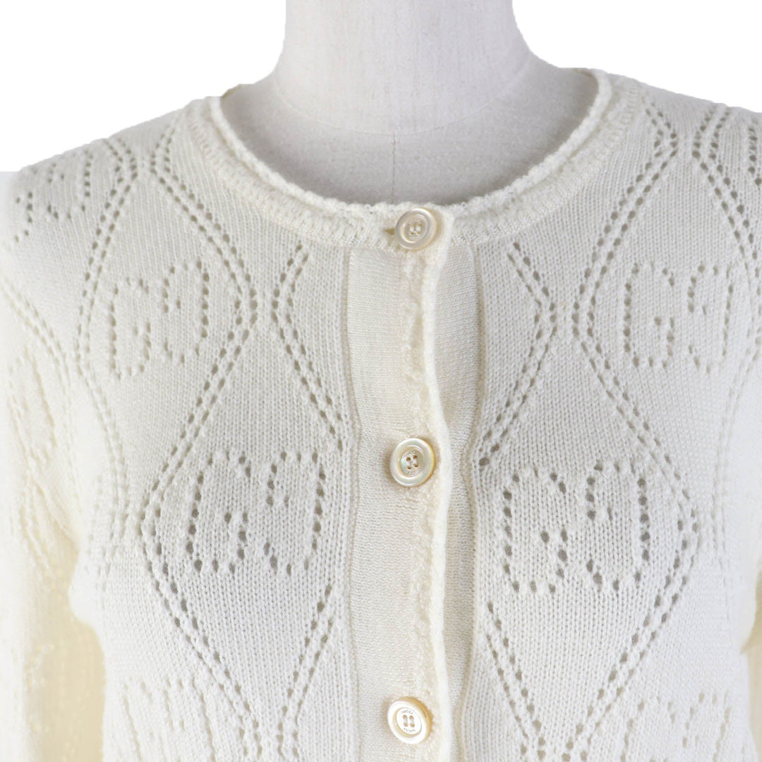 GUCCI cardigan 642117 Main: 100% wool Ivory Women XS Used Authentic