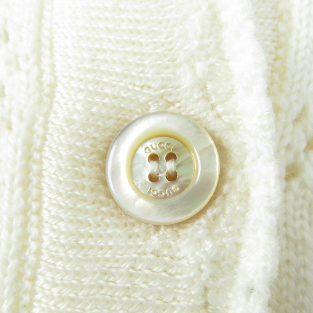 GUCCI cardigan 642117 Main: 100% wool Ivory Women XS Used Authentic