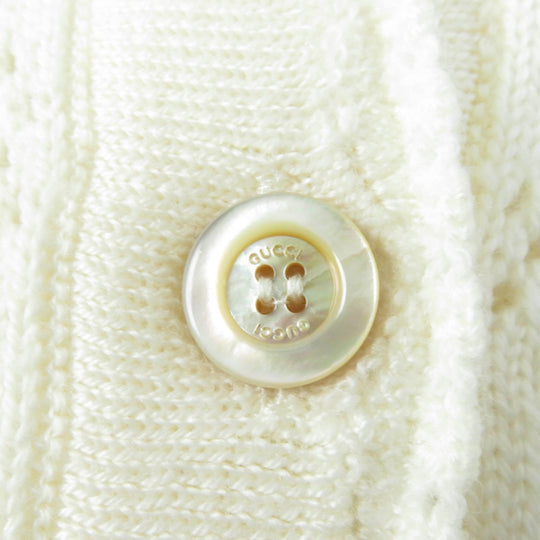 GUCCI cardigan 642117 Main: 100% wool Ivory Women XS Used Authentic