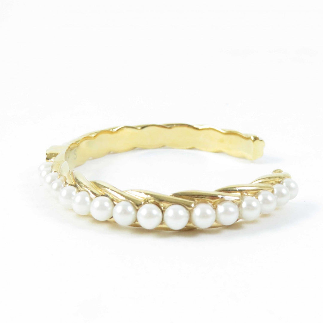 CHANEL Bangle B23 A Gold Plated, Faux Pearl gold Women S Used Authentic