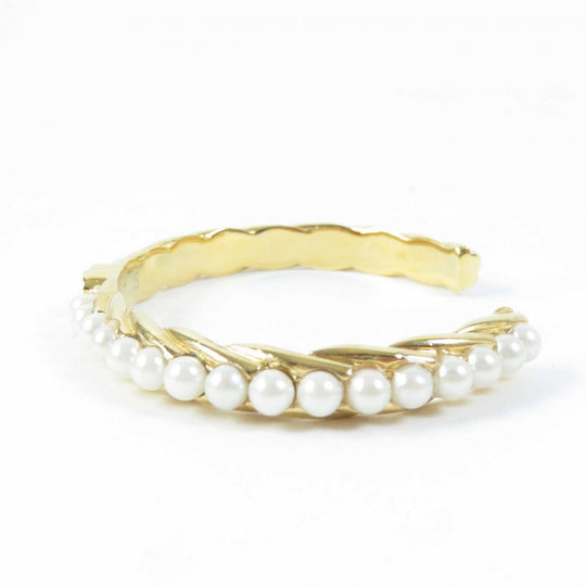 CHANEL Bangle B23 A Gold Plated, Faux Pearl gold Women S Used Authentic