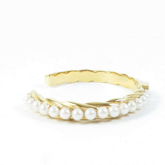 CHANEL Bangle B23 A Gold Plated, Faux Pearl gold Women S Used Authentic