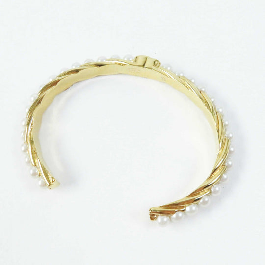 CHANEL Bangle B23 A Gold Plated, Faux Pearl gold Women S Used Authentic