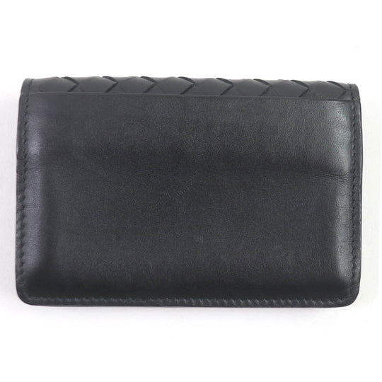 BOTTEGAVENETA Card Case 605720 Main: Leather black mens Used Authentic