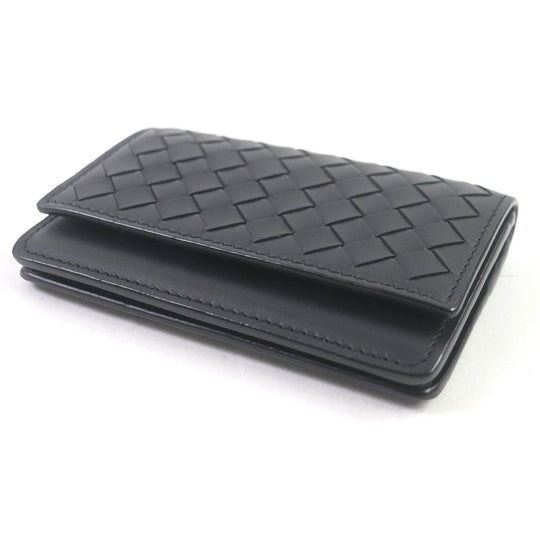 BOTTEGAVENETA Card Case 605720 Main: Leather black mens Used Authentic