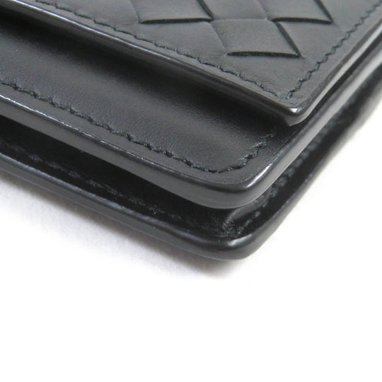 BOTTEGAVENETA Card Case 605720 Main: Leather black mens Used Authentic
