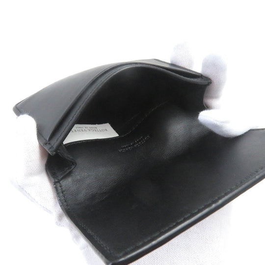 BOTTEGAVENETA Card Case 605720 Main: Leather black mens Used Authentic