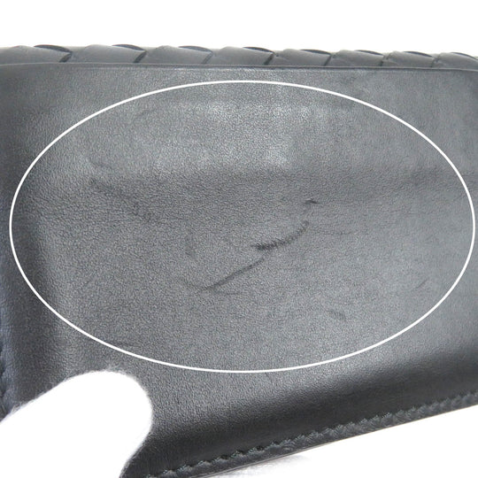 BOTTEGAVENETA Card Case 605720 Main: Leather black mens Used Authentic