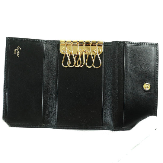 CARTIER Key case Key holder  L3000127 Main: Leather black Pasha de Cartier mens Used Authentic